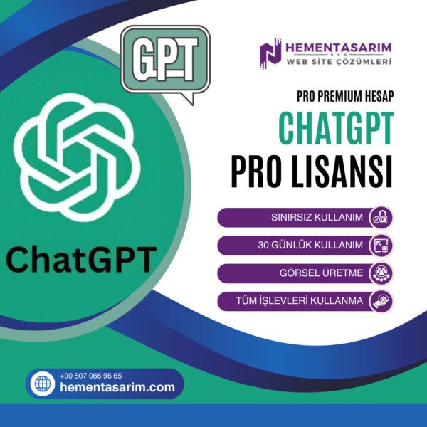 ChatGPT Plus Lisansı - GPT40 Limitsiz Kullanım Premium Hesap (30