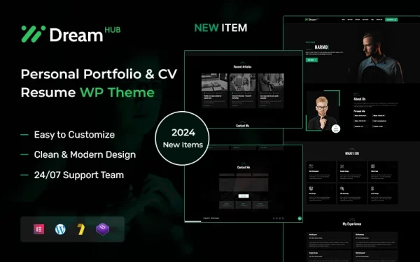 DreamHub – Personal Portfolio & CV Resume Wordpress Teması